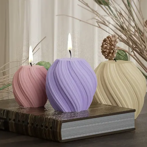 3D Geometric Wave candles 